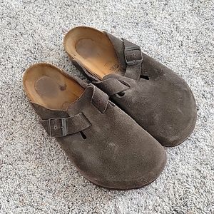 Birkenstock Boston Suede in stone coin size 43 or 10.5 mens